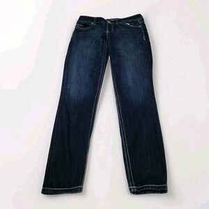Express Stella Blue Dark‎ Wash Low-Rise Boot Leg Denim Jeans Women's Size 4R